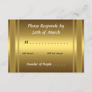 Tarjeta de RSVP Oro