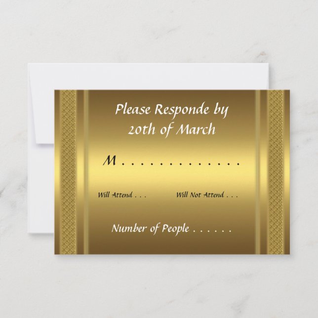 Tarjeta de RSVP Oro (Anverso)