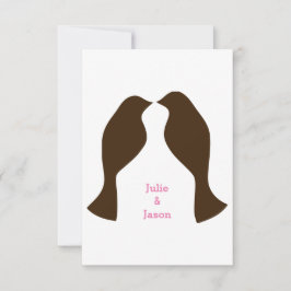 Tarjeta de RSVP - Pájaros de Amor Marrones