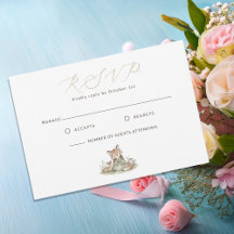 Tarjeta de RSVP para Baby Shower de Niña Zorra del