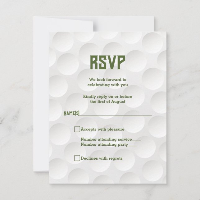 Tarjeta de RSVP para Bar Mitzvah con tema de golf (Anverso)