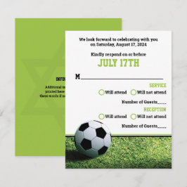 Tarjeta de RSVP para Bar Mitzvah en Estadio de Fút