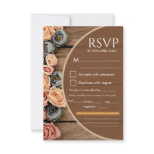 Tarjeta de RSVP para Boda con Encanto Rústico