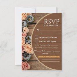 Tarjeta de RSVP para Boda con Encanto Rústico