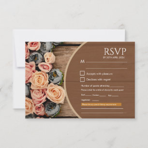Tarjeta de RSVP para Boda con Encanto Rústico