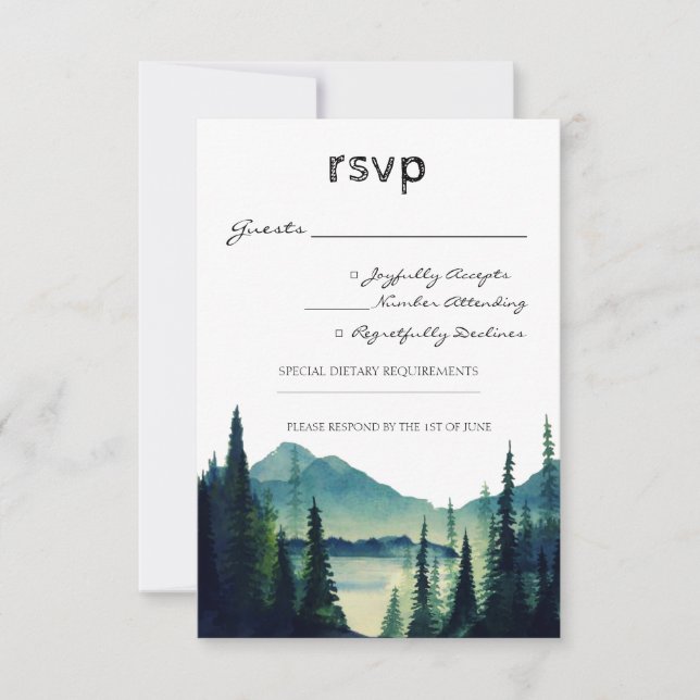 Tarjeta de RSVP para Boda de Camping (Anverso)