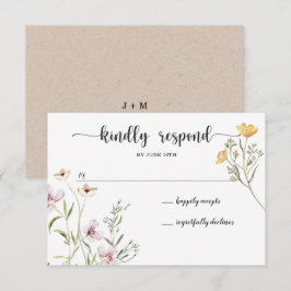 Tarjeta de RSVP para Boda de Flores Silvestres