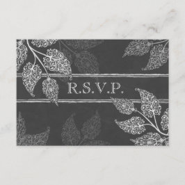 Tarjeta de RSVP para boda de Hojas de encaje