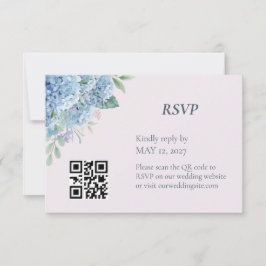 Tarjeta de RSVP para Boda de Jardín con Hortensias