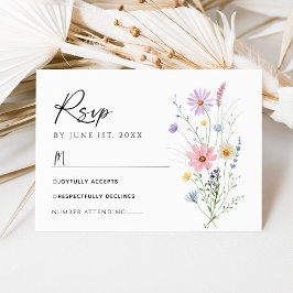 Tarjeta de RSVP para Boda de Jardín de Flores Silv