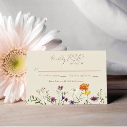Tarjeta de RSVP para Boda de Jardín de Flores Silv