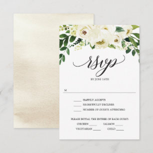 Tarjeta de RSVP para Boda de Rosas Blancas