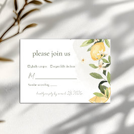 Tarjeta de RSVP para Boda en Jardín de Limones