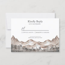 Tarjeta de RSVP para Boda en la Montaña de Tono Ne