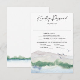 Tarjeta de RSVP para Boda en Lago de Montaña