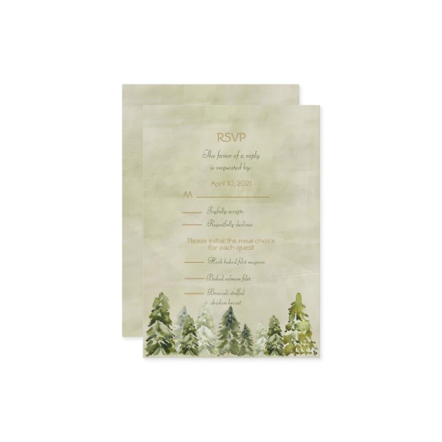 Tarjeta de RSVP para Boda en los Pinos (Anverso/Reverso In Situ)