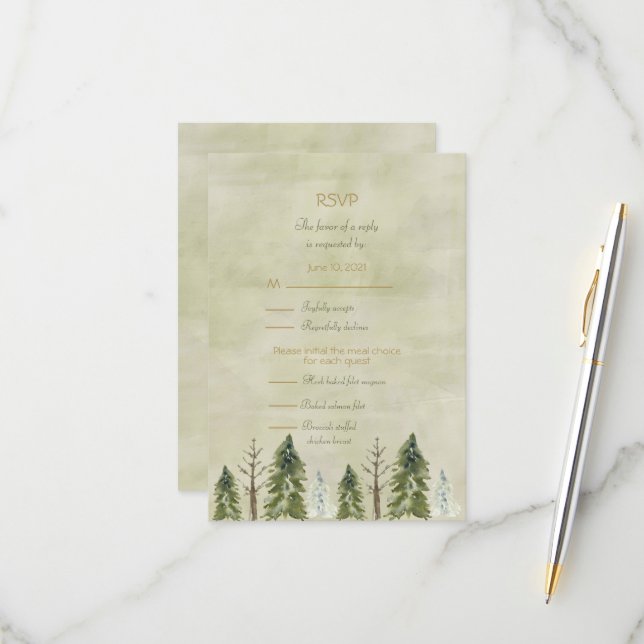 Tarjeta de RSVP para Boda en los Pinos (Anverso/Reverso In Situ)