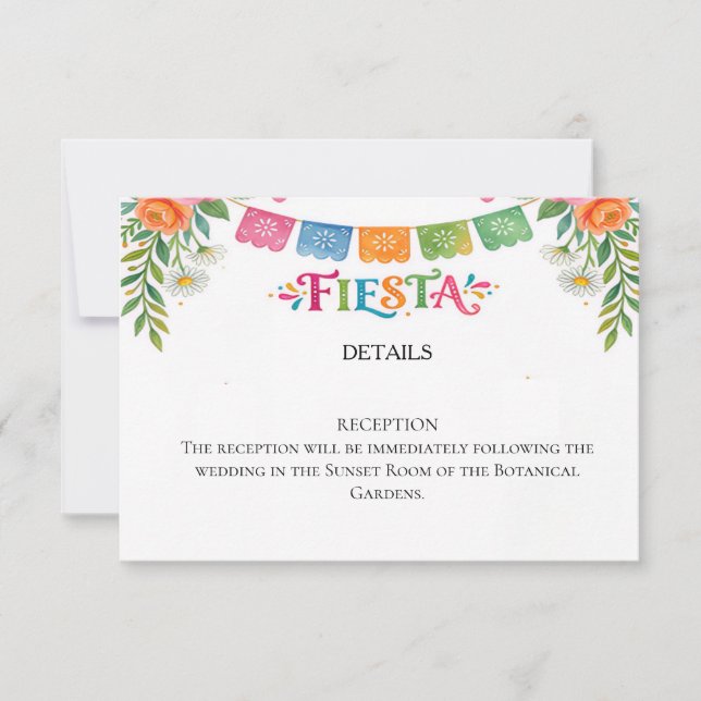 Tarjeta de RSVP para Boda Fiesta  (Anverso)