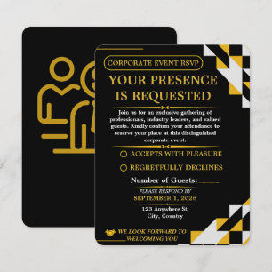 Tarjeta de RSVP para Evento Corporativo Moderno