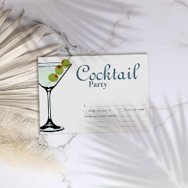 Tarjeta de RSVP para fiesta de cócteles Martini