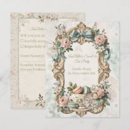 Tarjeta de RSVP para Fiesta de Té Floral Sweet 16