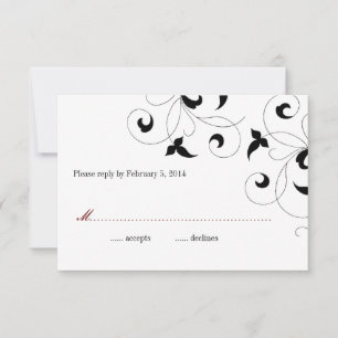 Tarjeta de RSVP para Invitación de Boda Dainty Vin