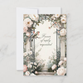 Tarjeta de RSVP para la Fiesta de Compromiso Flora