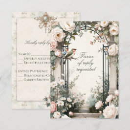 Tarjeta de RSVP para la Fiesta de Compromiso Flora