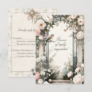 Tarjeta de RSVP para la Fiesta de Compromiso Flora
