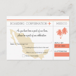 Tarjeta de RSVP para Pasaje de Abordaje a MÉXICO