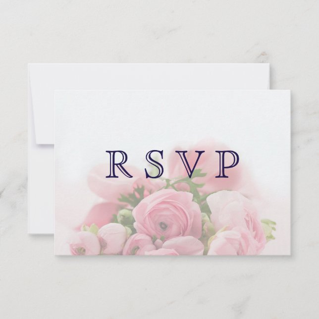 Tarjeta de RSVP para Ramo de Rosas Rosadas (Anverso)