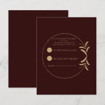 Tarjeta de RSVP personalizada de color burgundy pr