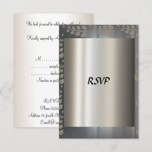 Tarjeta de RSVP Plata