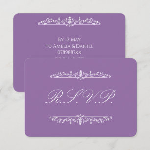Tarjeta de RSVP Regencia Púrpura