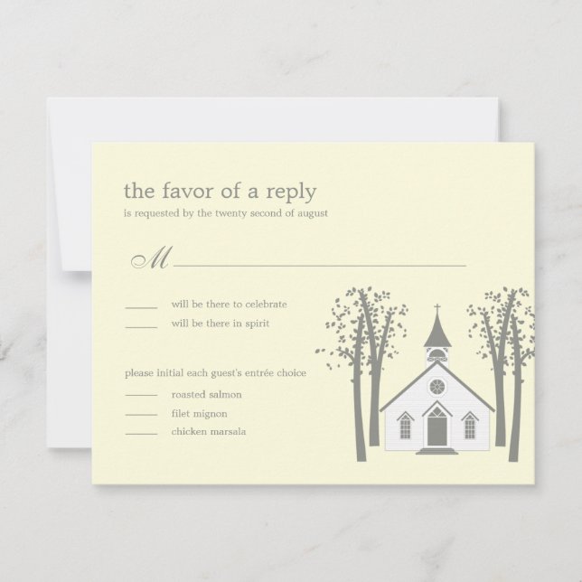 Tarjeta de RSVP / Respuesta de Boda de Capilla Cap (Anverso)