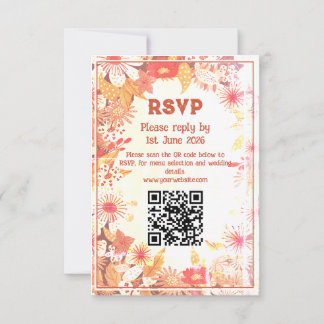 Tarjeta de RSVP retro de los 70