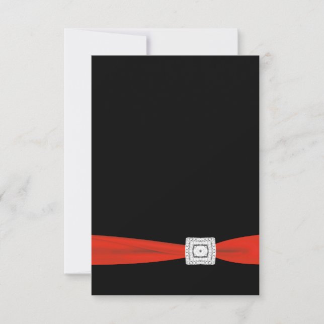 Tarjeta de RSVP roja negra (Anverso)