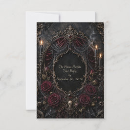 Tarjeta de RSVP Romántica Gótica