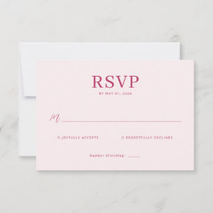 Tarjeta de RSVP Rosa Elegante