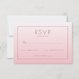 Tarjeta de RSVP Rosa Elegante