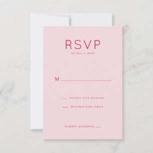 Tarjeta de RSVP Rosa Elegante