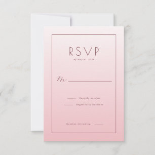 Tarjeta de RSVP Rosa Elegante