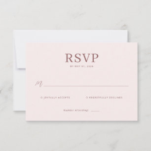Tarjeta de RSVP Rosa Elegante