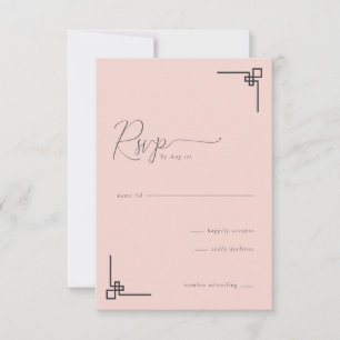 Tarjeta de RSVP Rosa Elegante