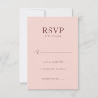 Tarjeta de RSVP Rosa Elegante