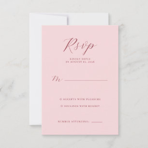 Tarjeta de RSVP Rosa Elegante