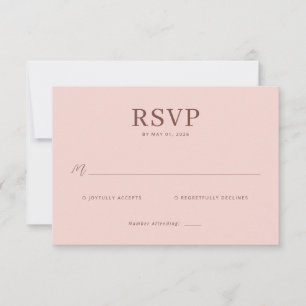 Tarjeta de RSVP Rosa Elegante