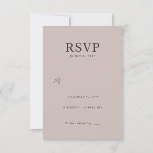 Tarjeta de RSVP Rosa Elegante