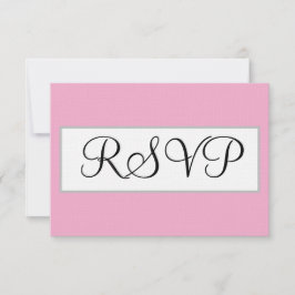 Tarjeta de RSVP rosa pastel plateado para boda