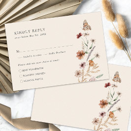 Tarjeta de RSVP Rústica Boho